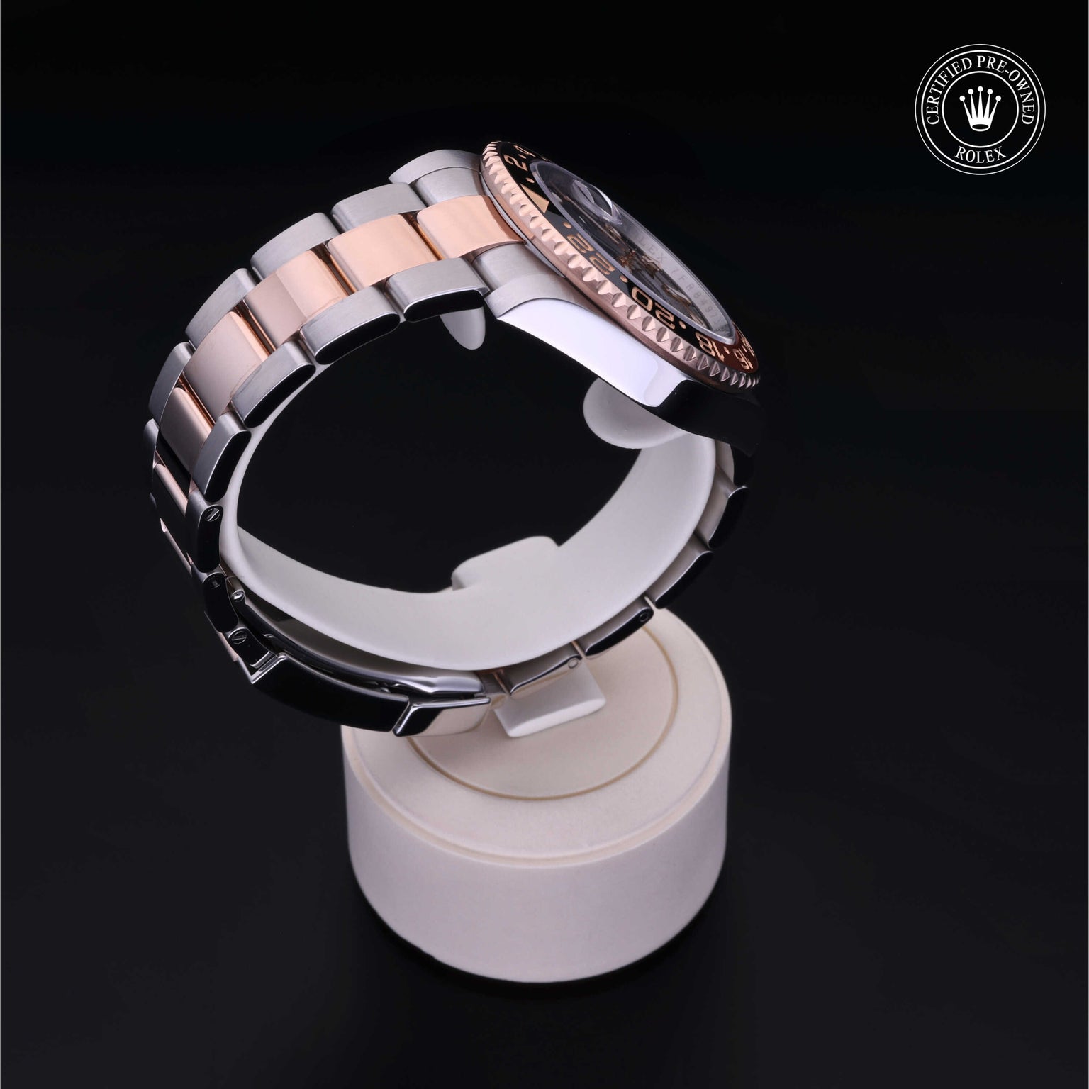 Rolex Certified Pre-owned GMT M126711CHNR-0002 front on black background