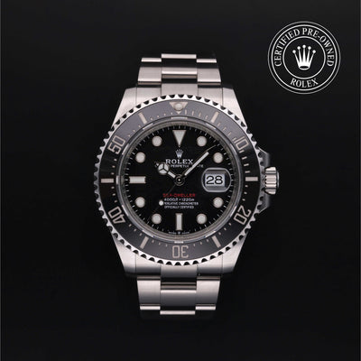 Rolex Certified Pre-owned Sea-Dweller M126600-0001 front on black background