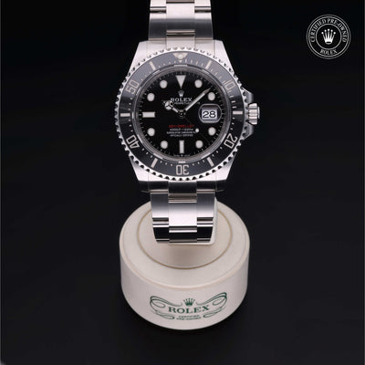 Rolex Certified Pre-owned Sea-Dweller M126600-0001 front on black background
