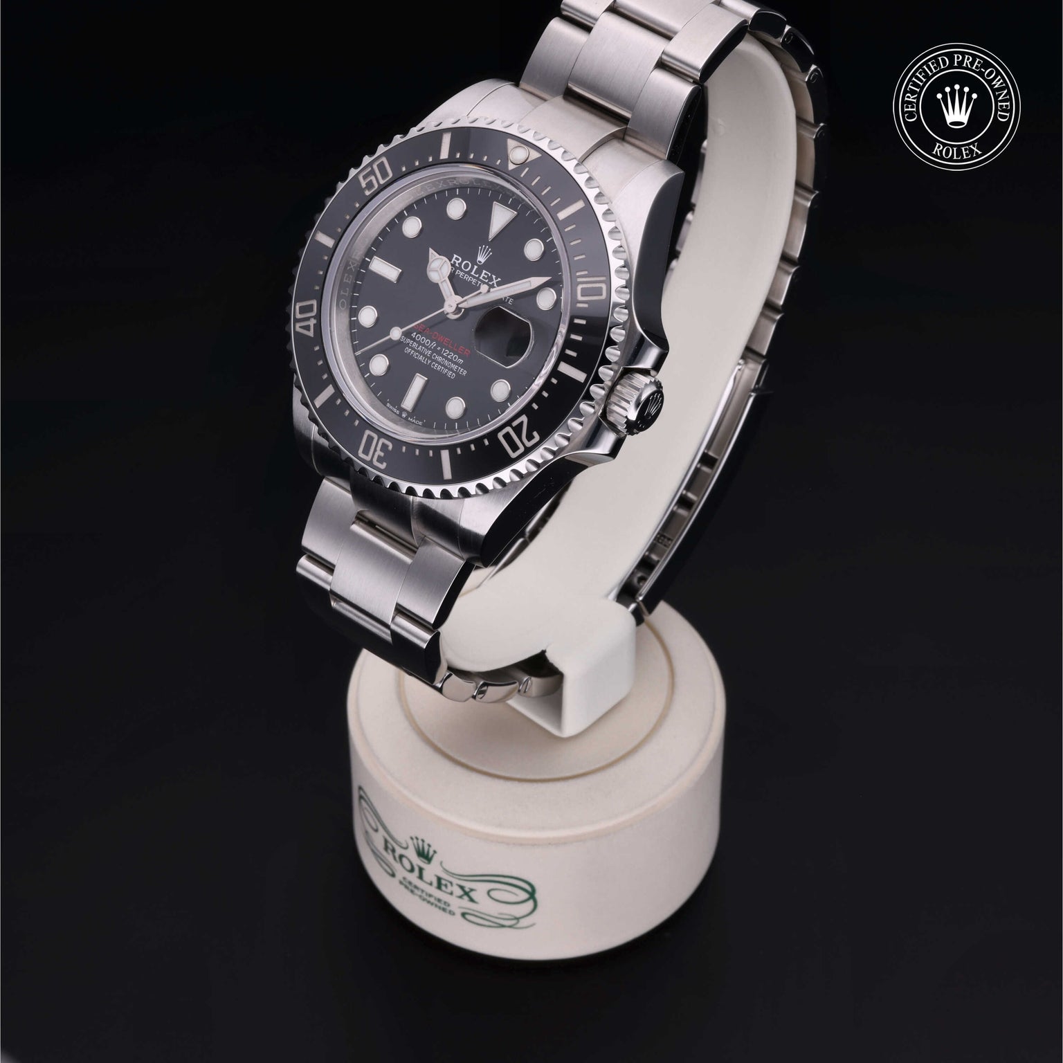 Rolex Certified Pre-owned Sea-Dweller M126600-0001 front on black background