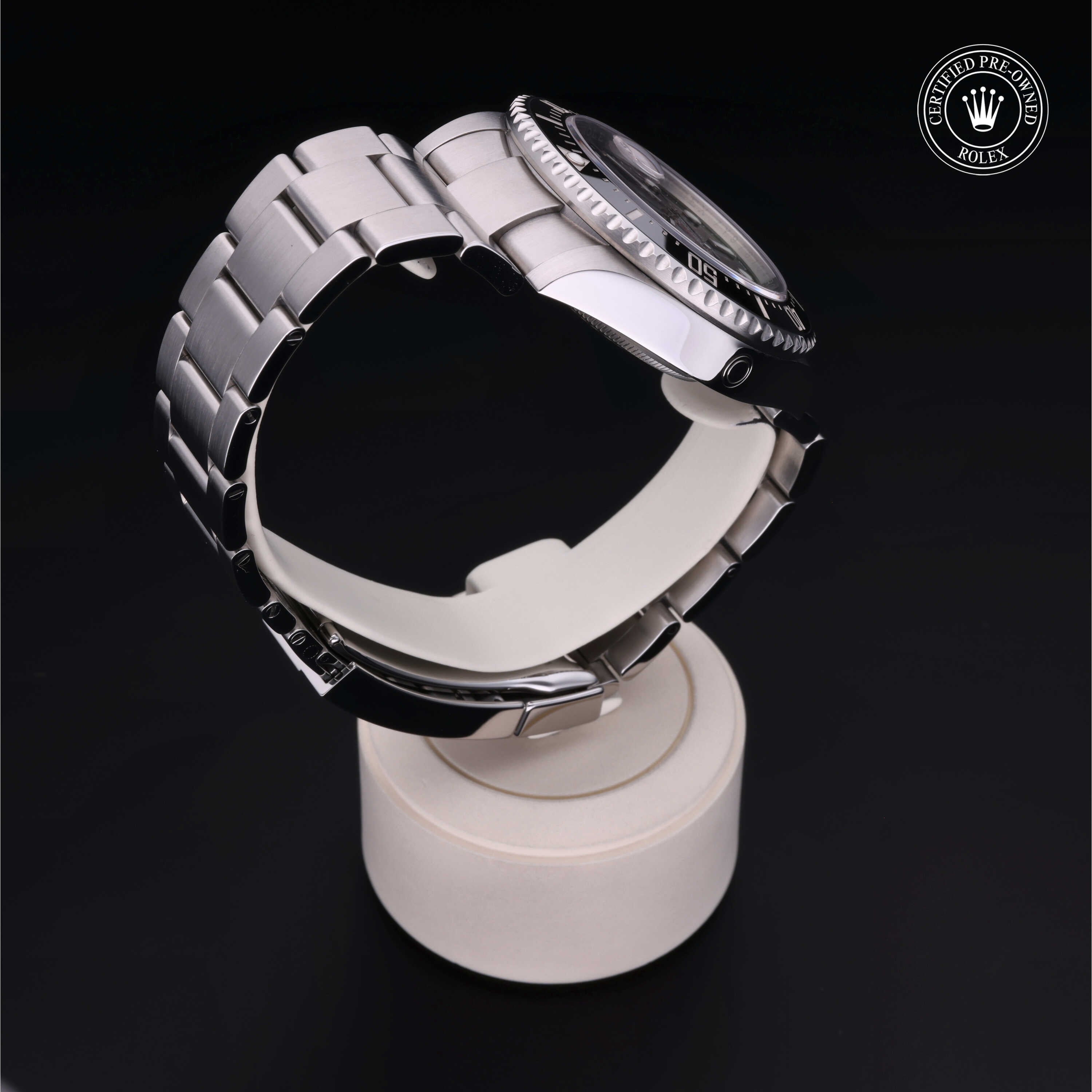 Rolex Certified Pre-owned Sea-Dweller M126600-0001 front on black background