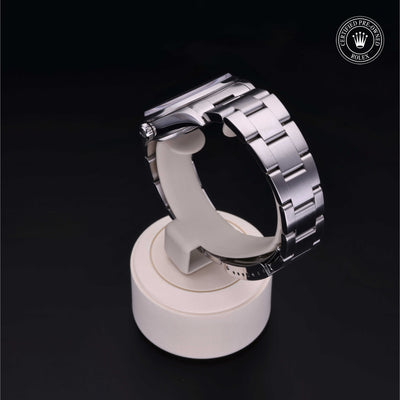 Rolex Certified Pre-owned Air-King M14000-0004 front on black background
