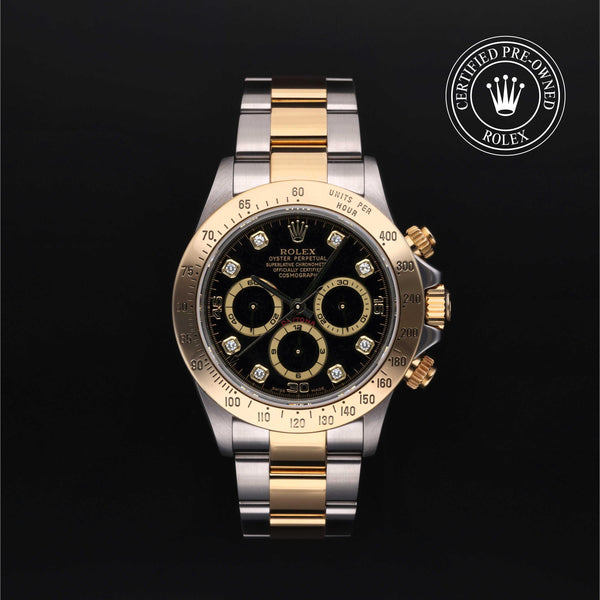 Rolex CPO Daytona M16523 front on white background