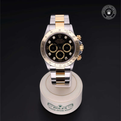 Rolex CPO Daytona M16523 front on white background