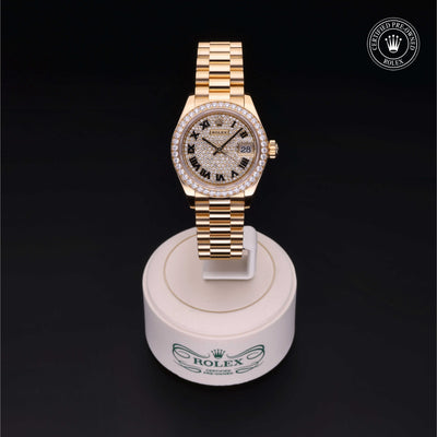 Rolex Certified Pre-owned Lady Datejust M279138RBR-0030 front on black background