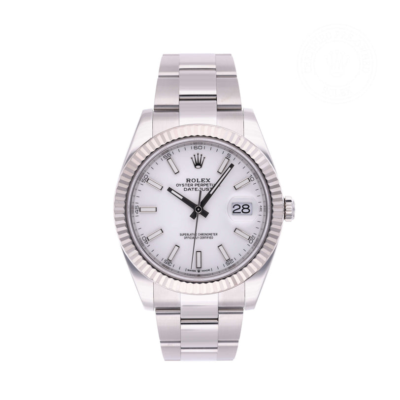 Rolex Certified Pre-owned Datejust M126334-0010 front on white background