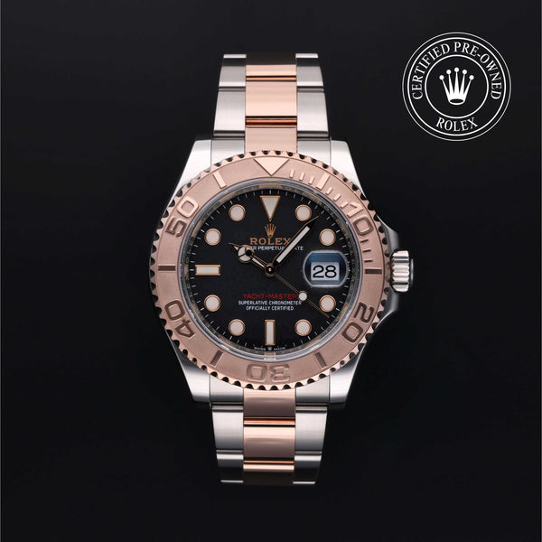 Rolex Certified Pre-owned Yacht-Master M126621-0002 front on black background