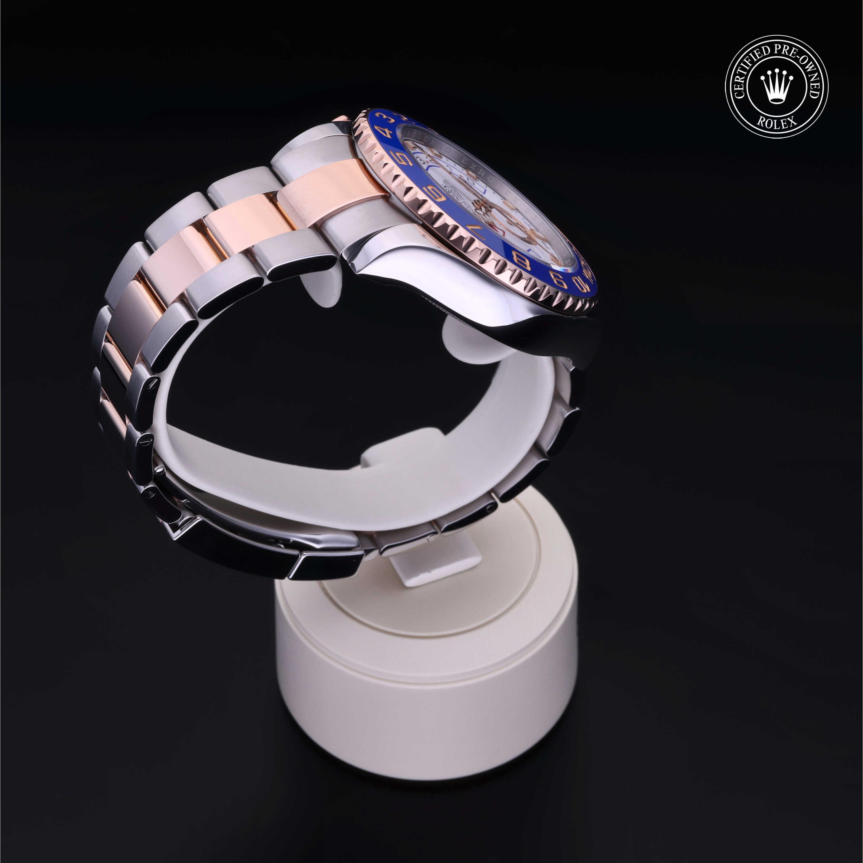 Rolex Certified Pre-owned Yacht-Master M116681-0002 front on black background