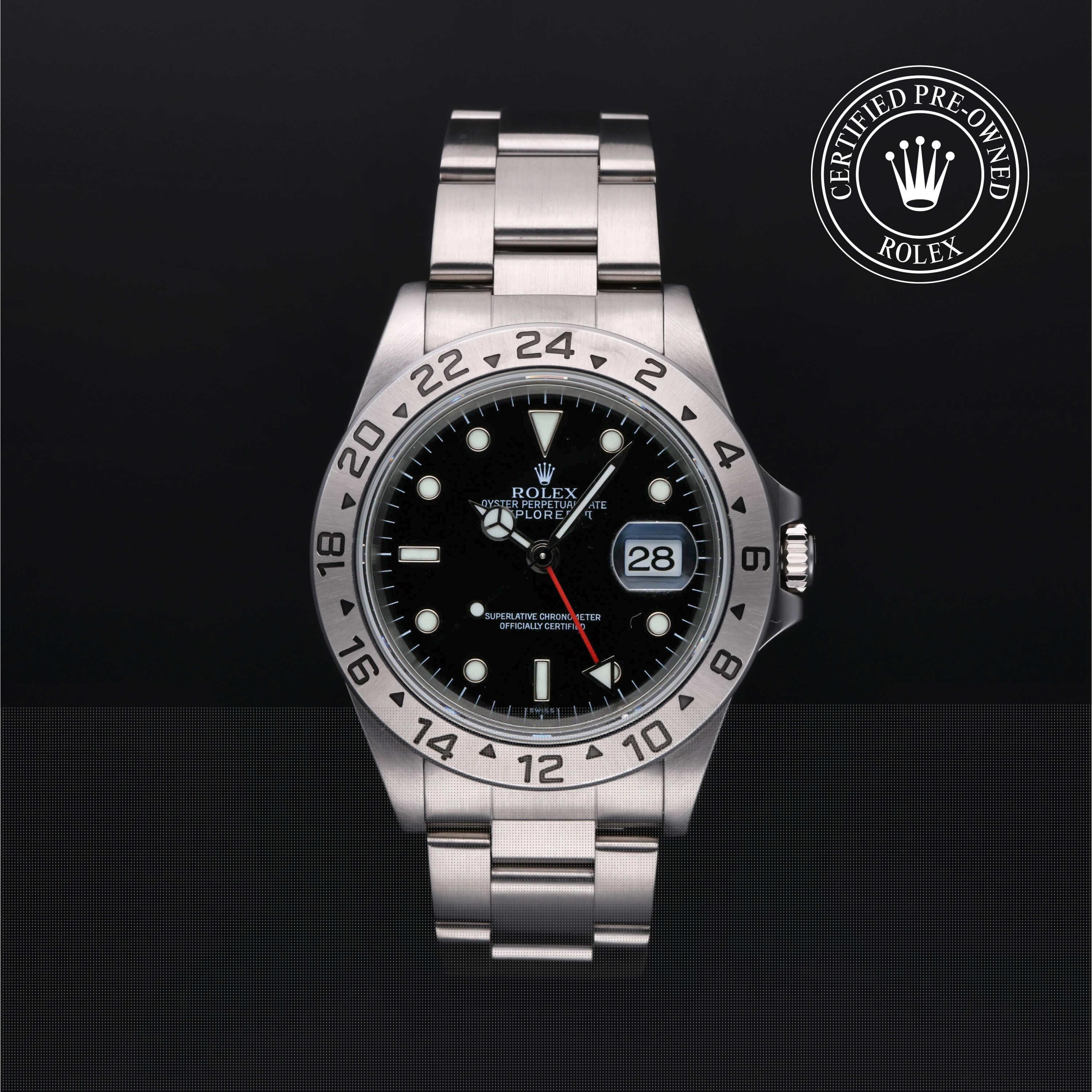 Rolex CPO Explorer M16570 front on white background