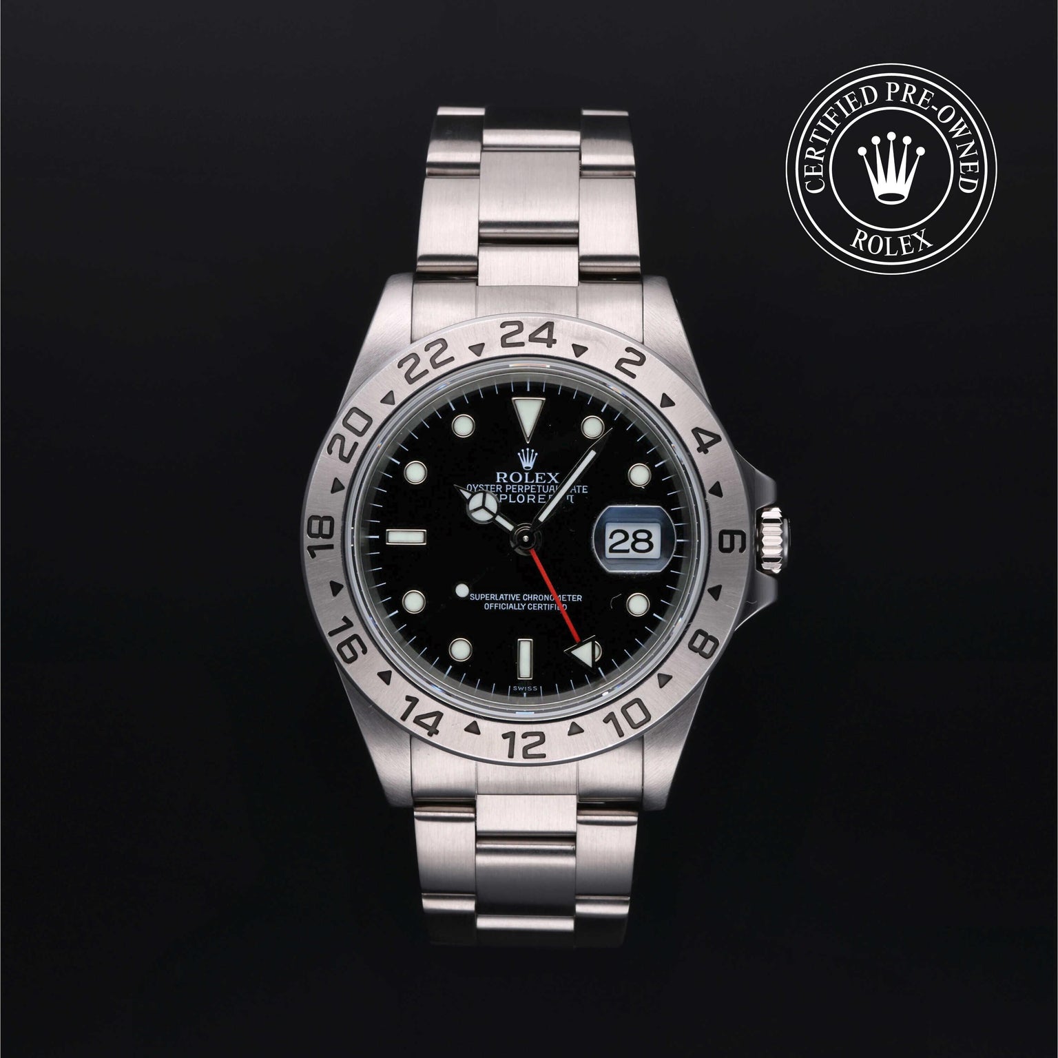 Rolex CPO Explorer M16570 front on white background