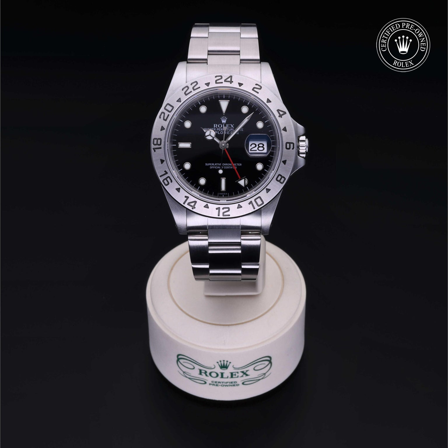 Rolex CPO Explorer M16570 front on white background