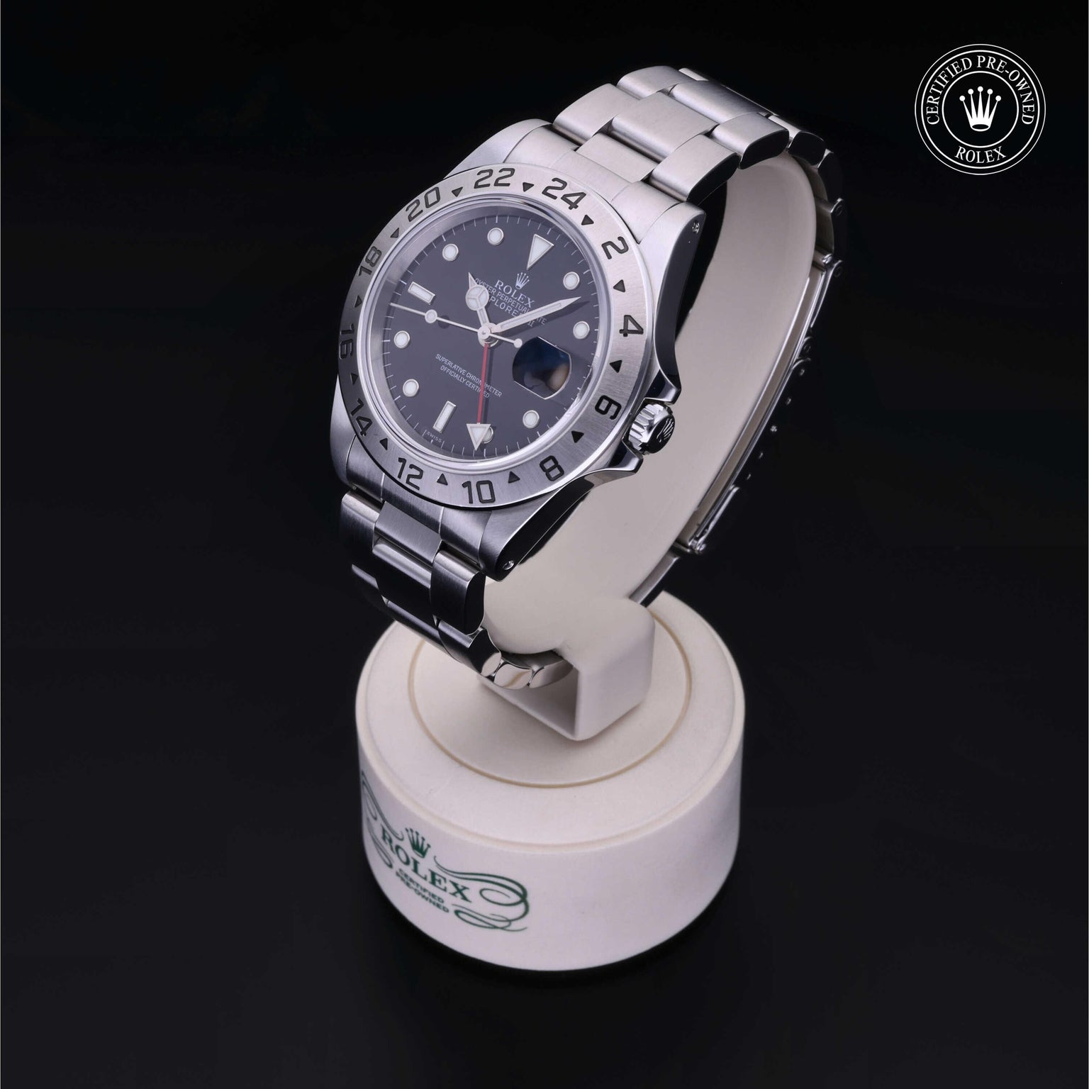 Rolex CPO Explorer M16570 front on white background