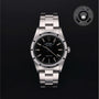Rolex Certified Pre-owned Air-King M14010M-0012 front on black background