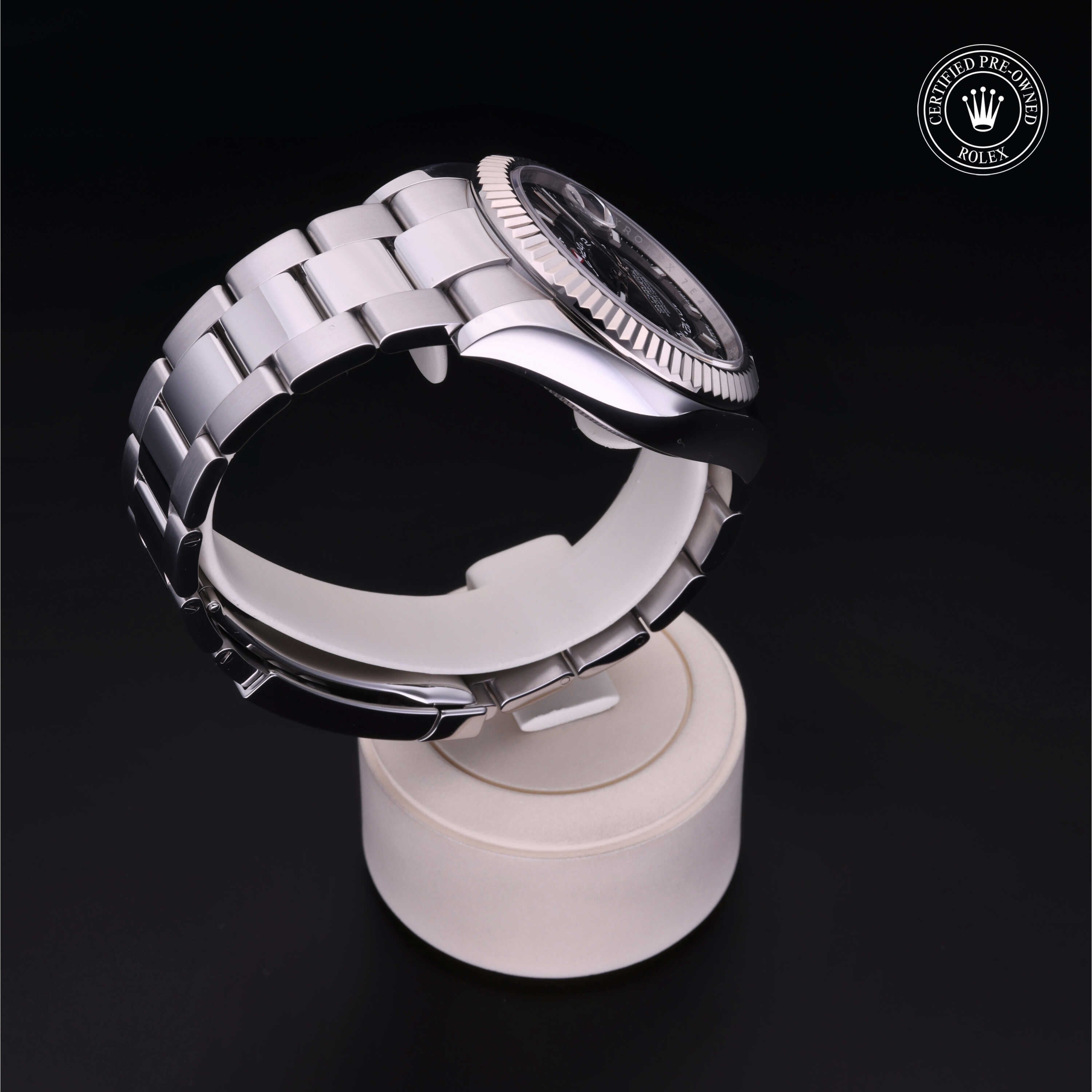 Rolex Certified Pre-owned Sky-Dweller M326934-0005 front on black background