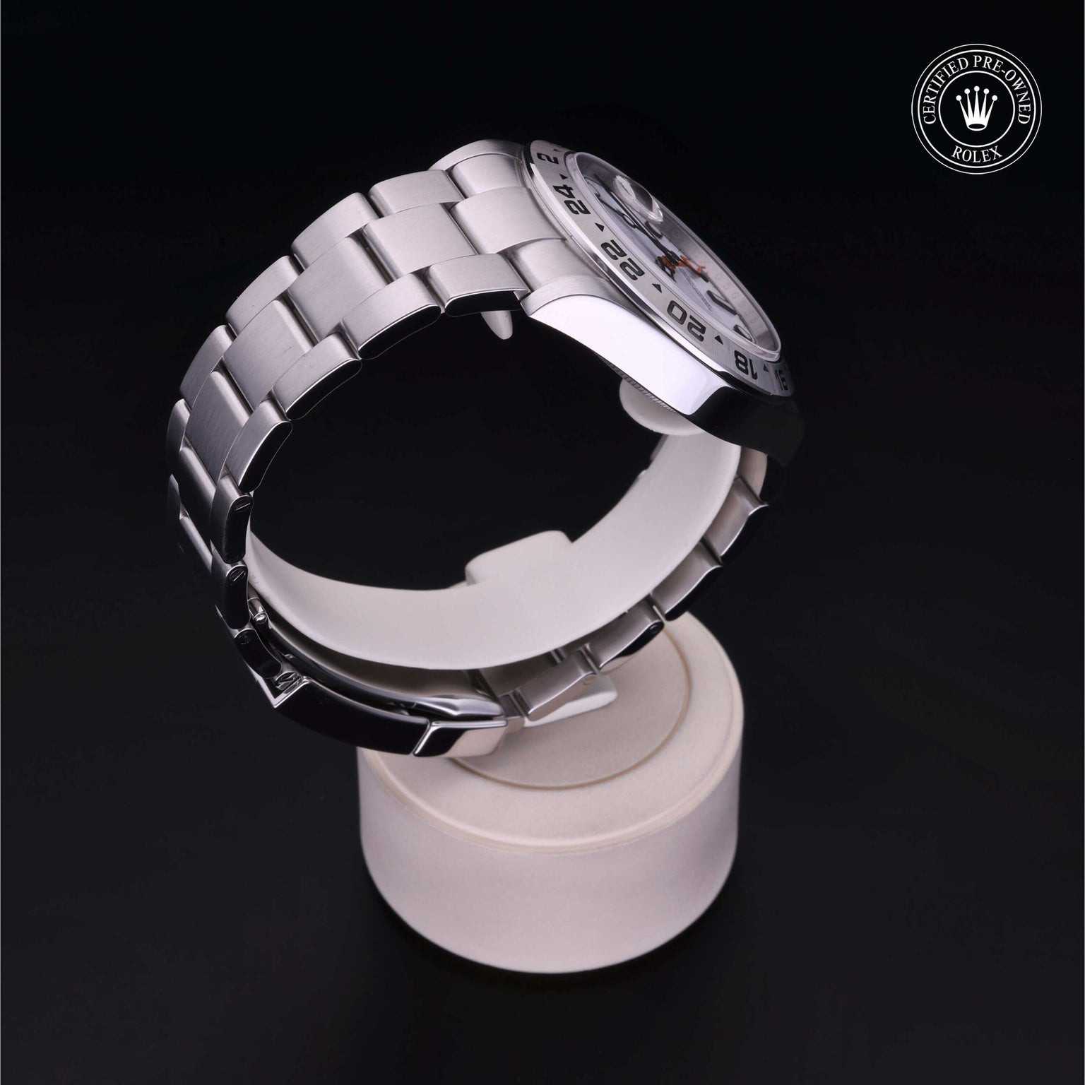 Rolex Certified Pre-owned Explorer M226570-0001 front on black background