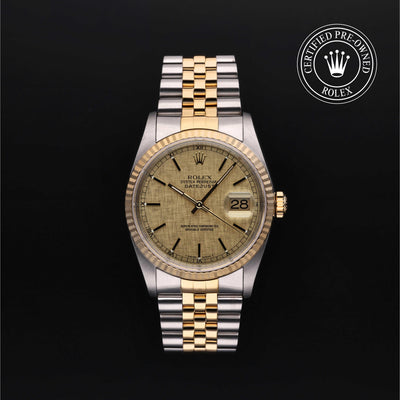 Rolex CPO Datejust M16233 front on white background