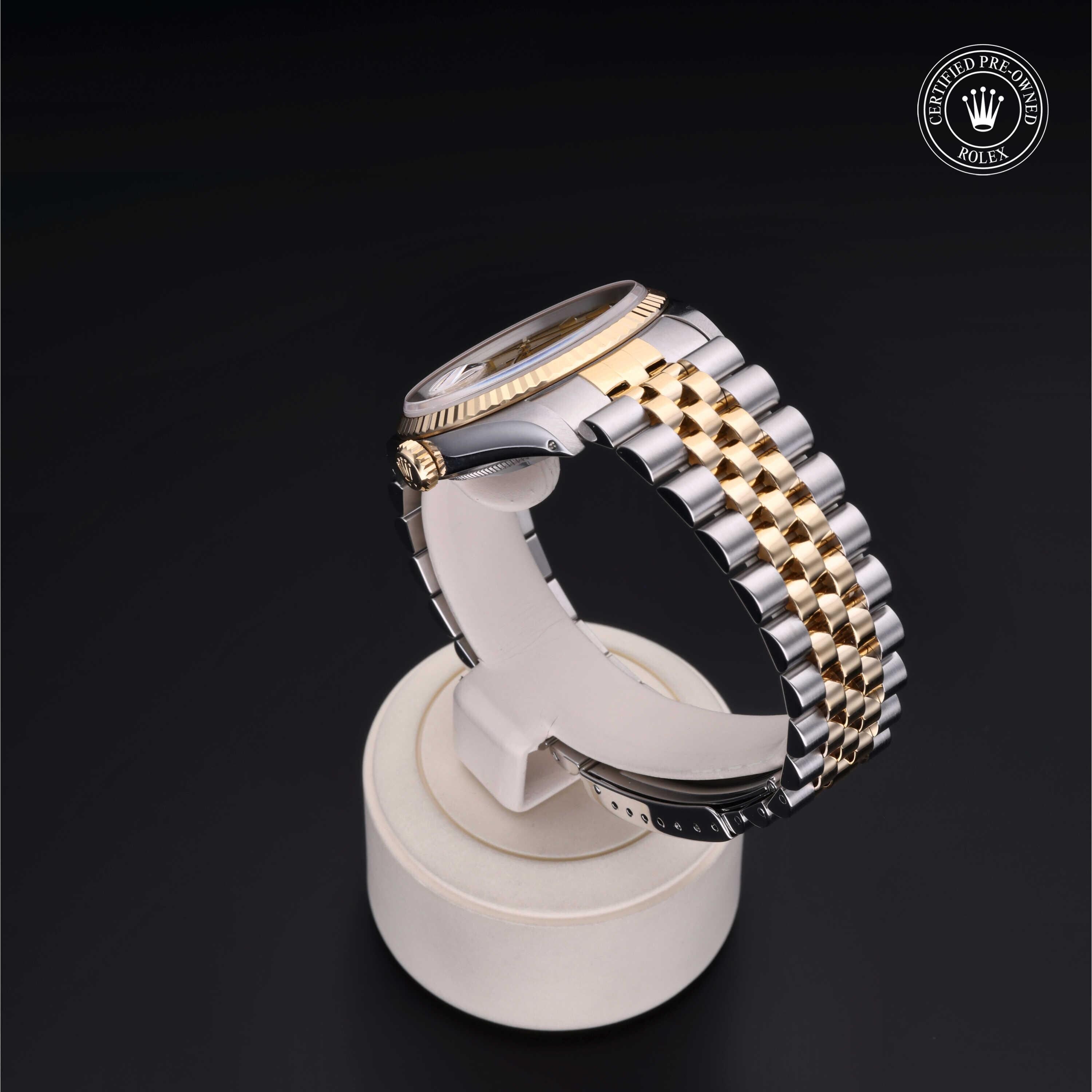 Rolex CPO Datejust M16233 front on white background