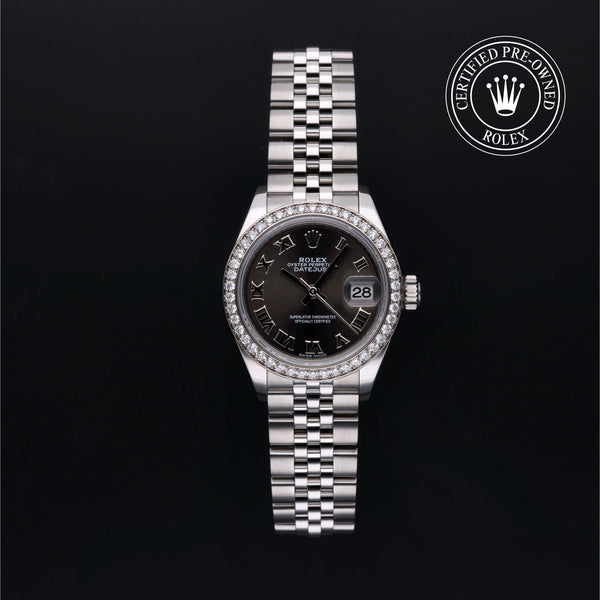 Rolex Certified Pre-owned Lady Datejust M279384RBR-0015 front on black background