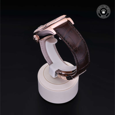 Rolex Certified Pre-owned Sky-Dweller M326135-0001 front on black background