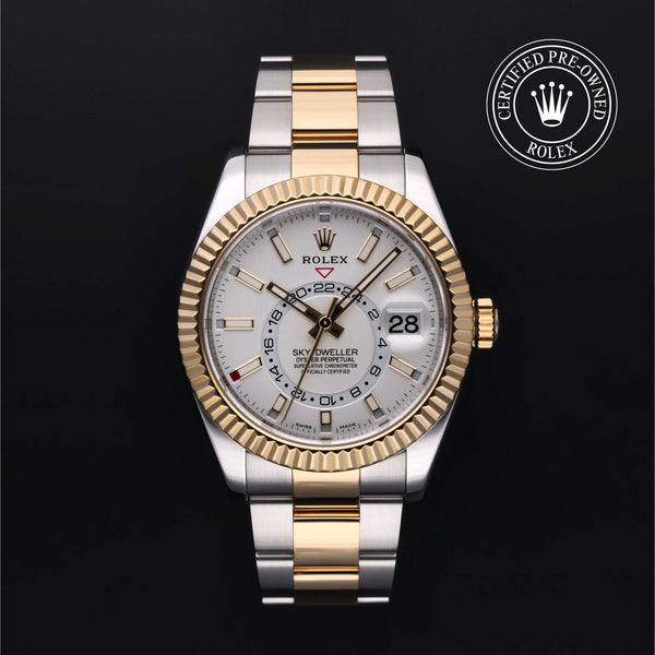 Rolex Certified Pre-owned Sky-Dweller M326933-0009 front on black background
