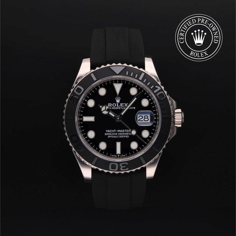 Rolex Certified Pre-owned Yacht-Master M226659-0002 front on black background