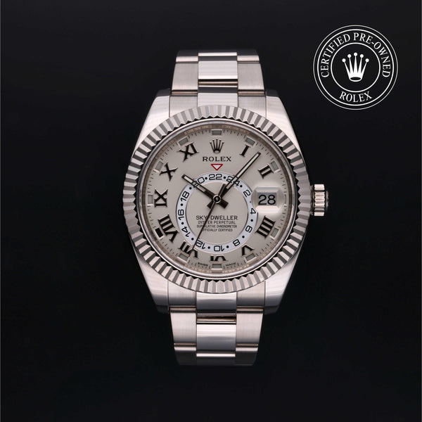Rolex Certified Pre-owned Sky-Dweller M326939-0001 front on black background