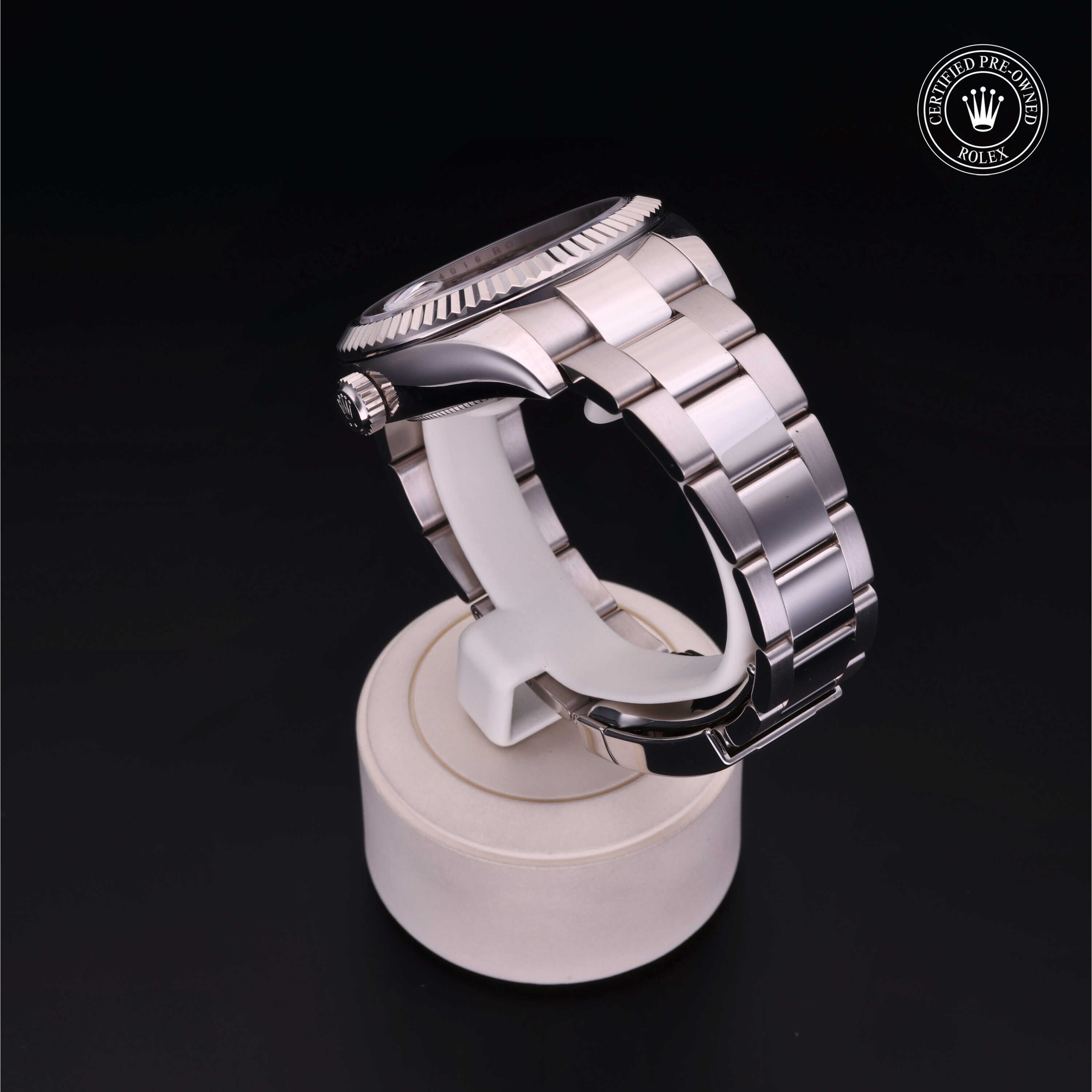 Rolex Certified Pre-owned Sky-Dweller M326939-0001 front on black background