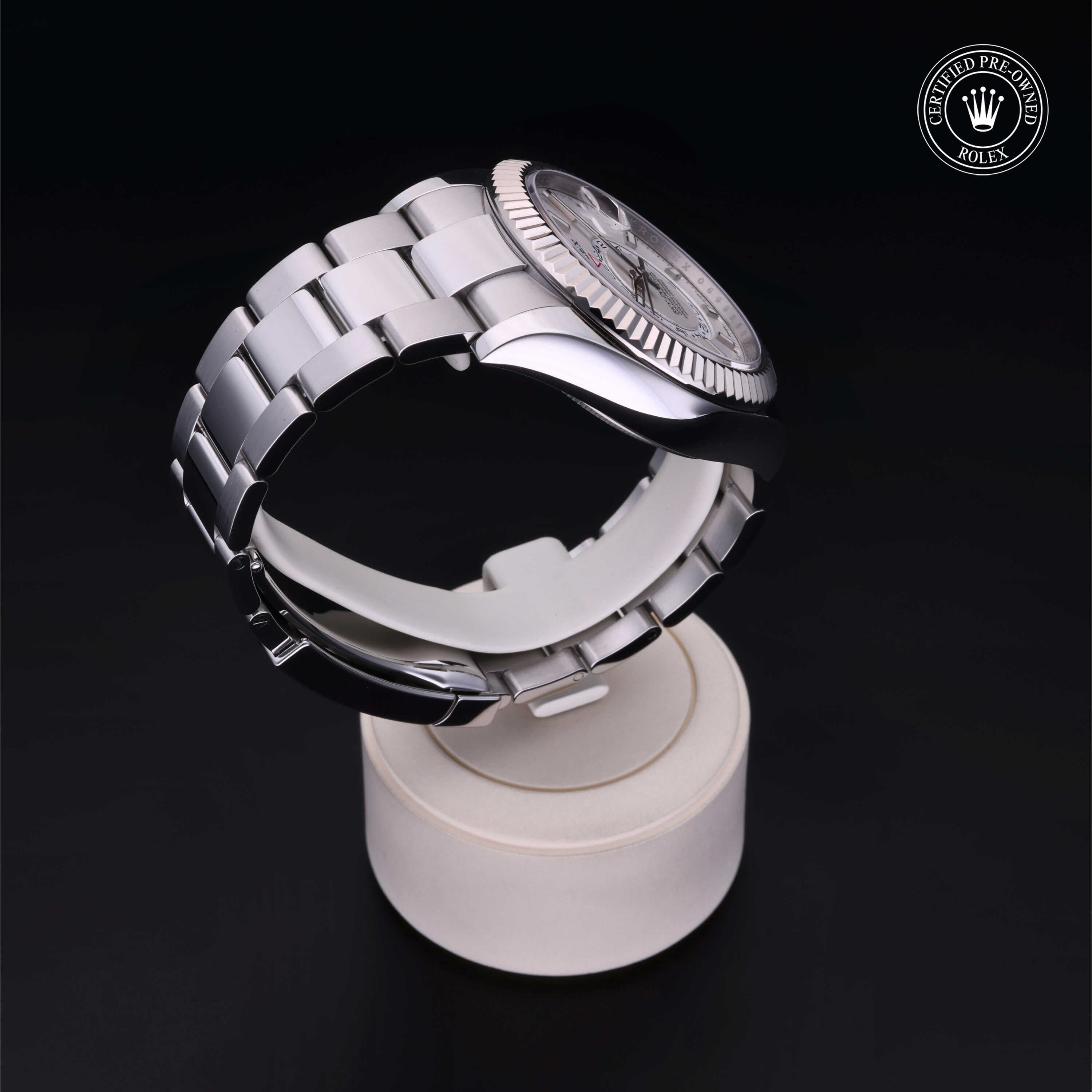 Rolex Certified Pre-owned Sky-Dweller M326934-0001 front on black background