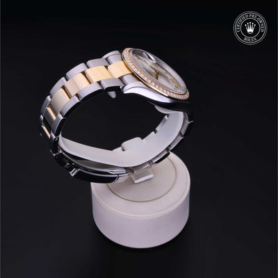 Rolex Certified Pre-owned Datejust M126283RBR-0018 front on black background