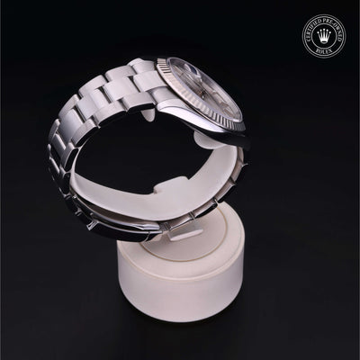 Rolex Certified Pre-owned Datejust M126334-0003 front on black background