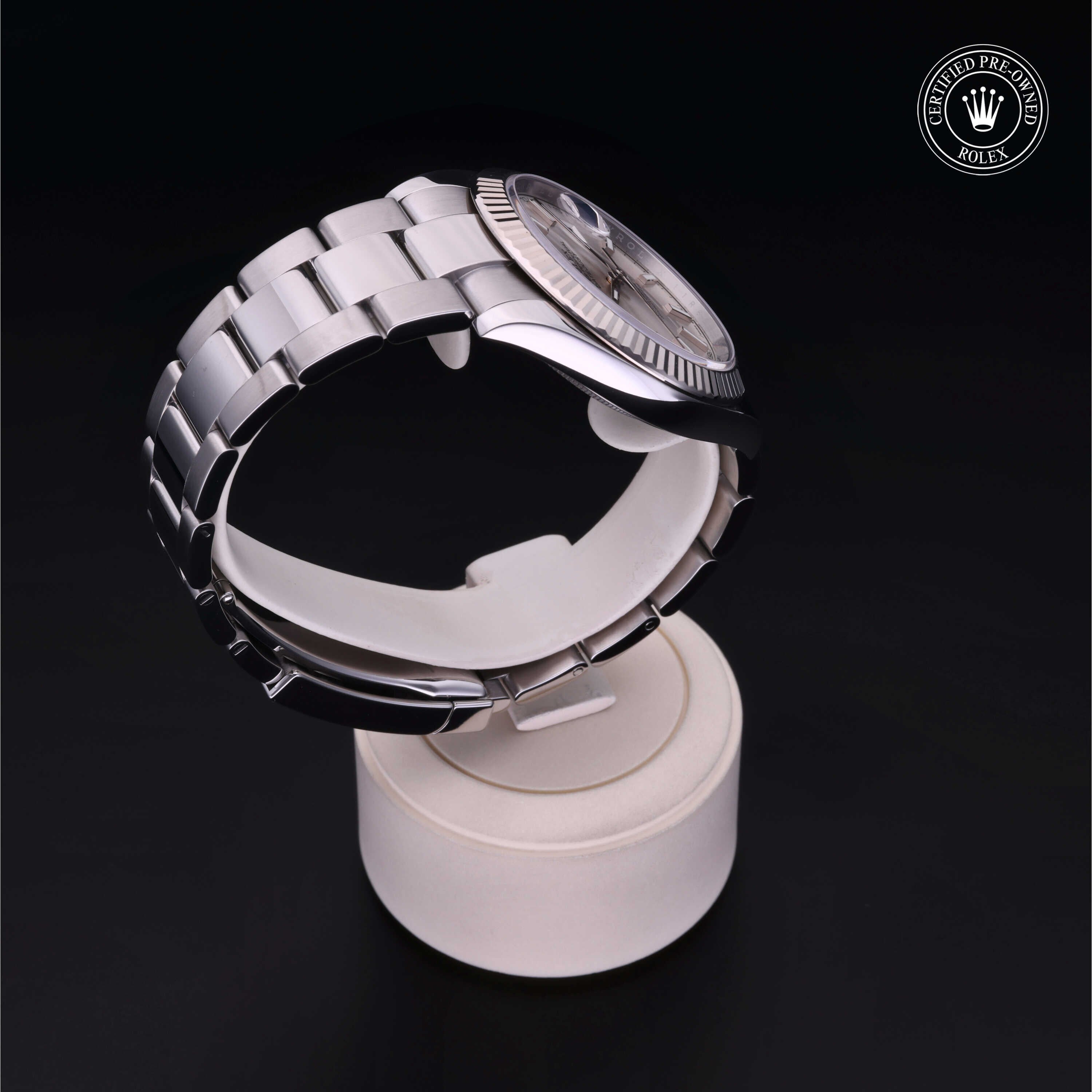 Rolex Certified Pre-owned Datejust M126334-0003 front on black background