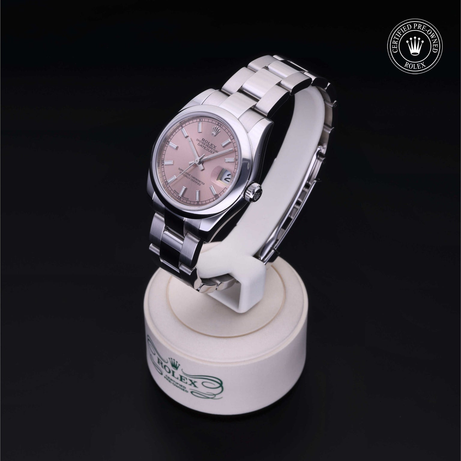 Rolex Certified Pre-owned Lady Datejust M178240-0028 front on black background