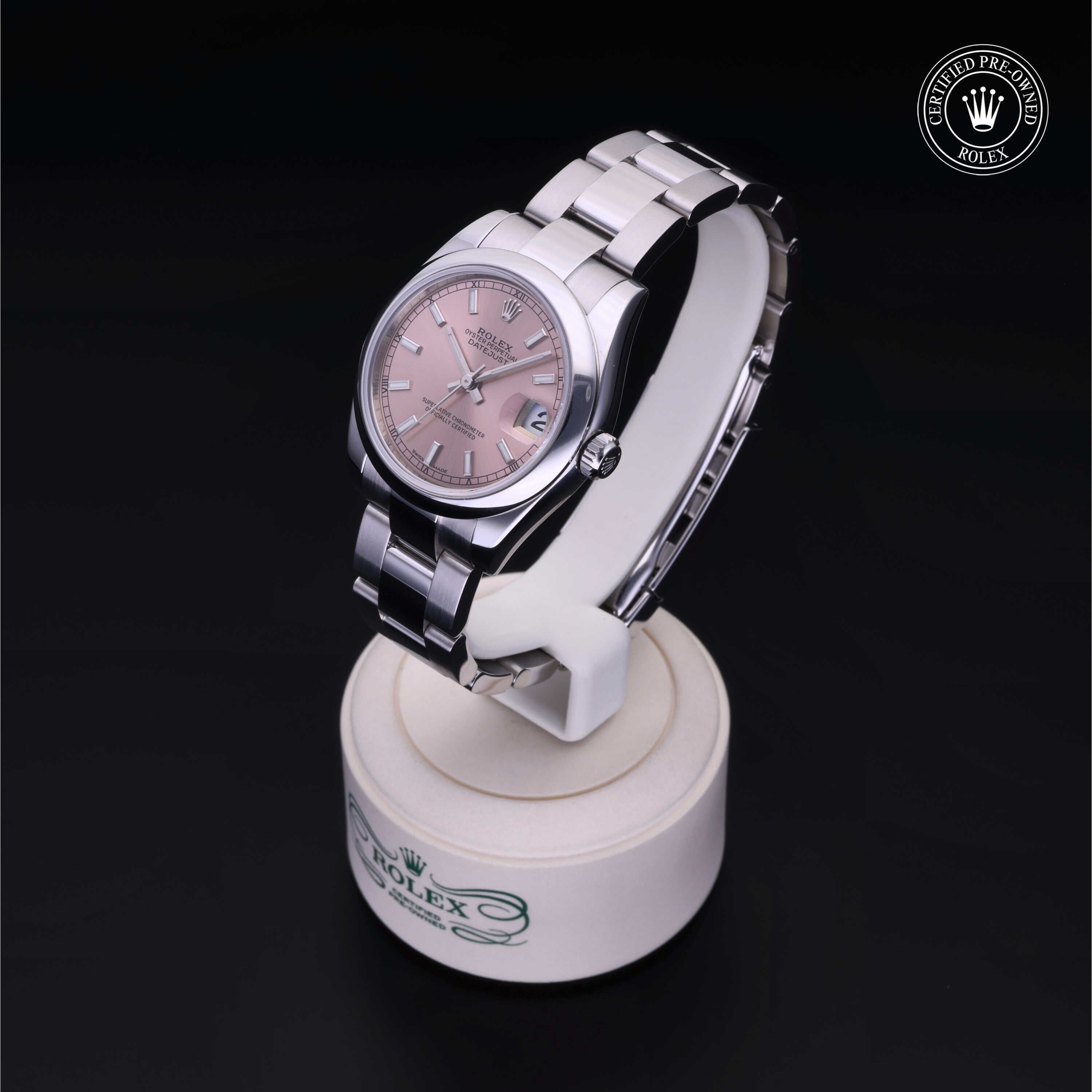 Rolex Certified Pre-owned Lady Datejust M178240-0028 front on black background
