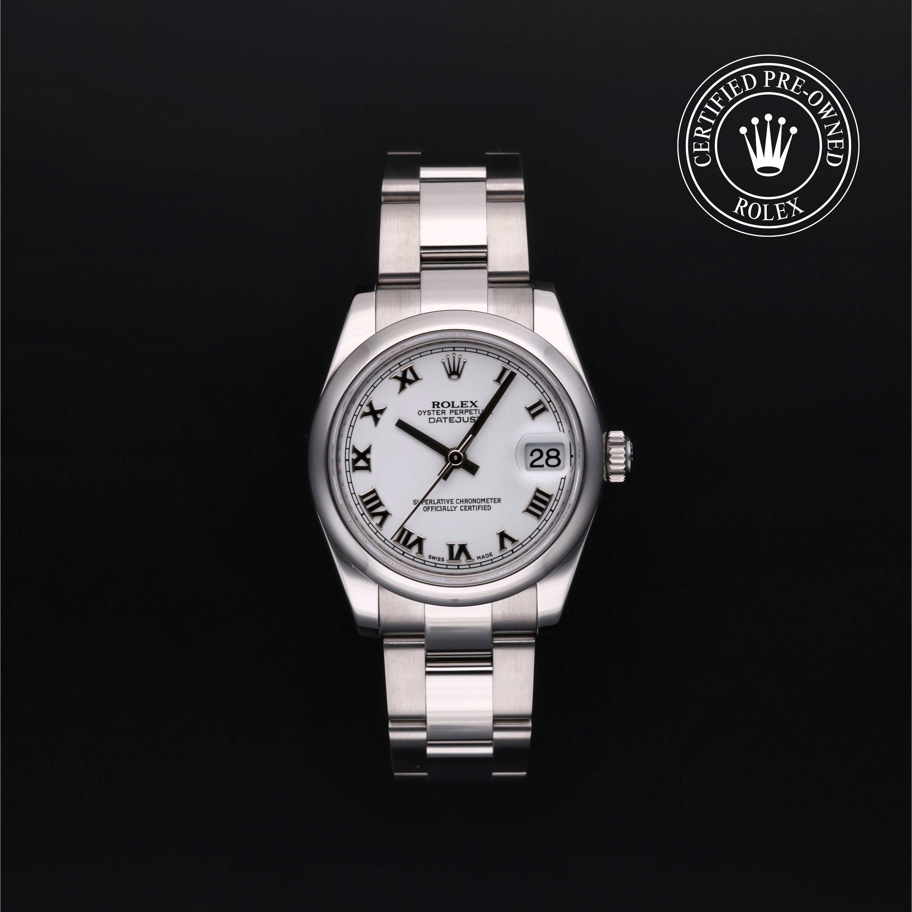 Rolex Certified Pre-owned Lady Datejust M178240-0010 front on black background