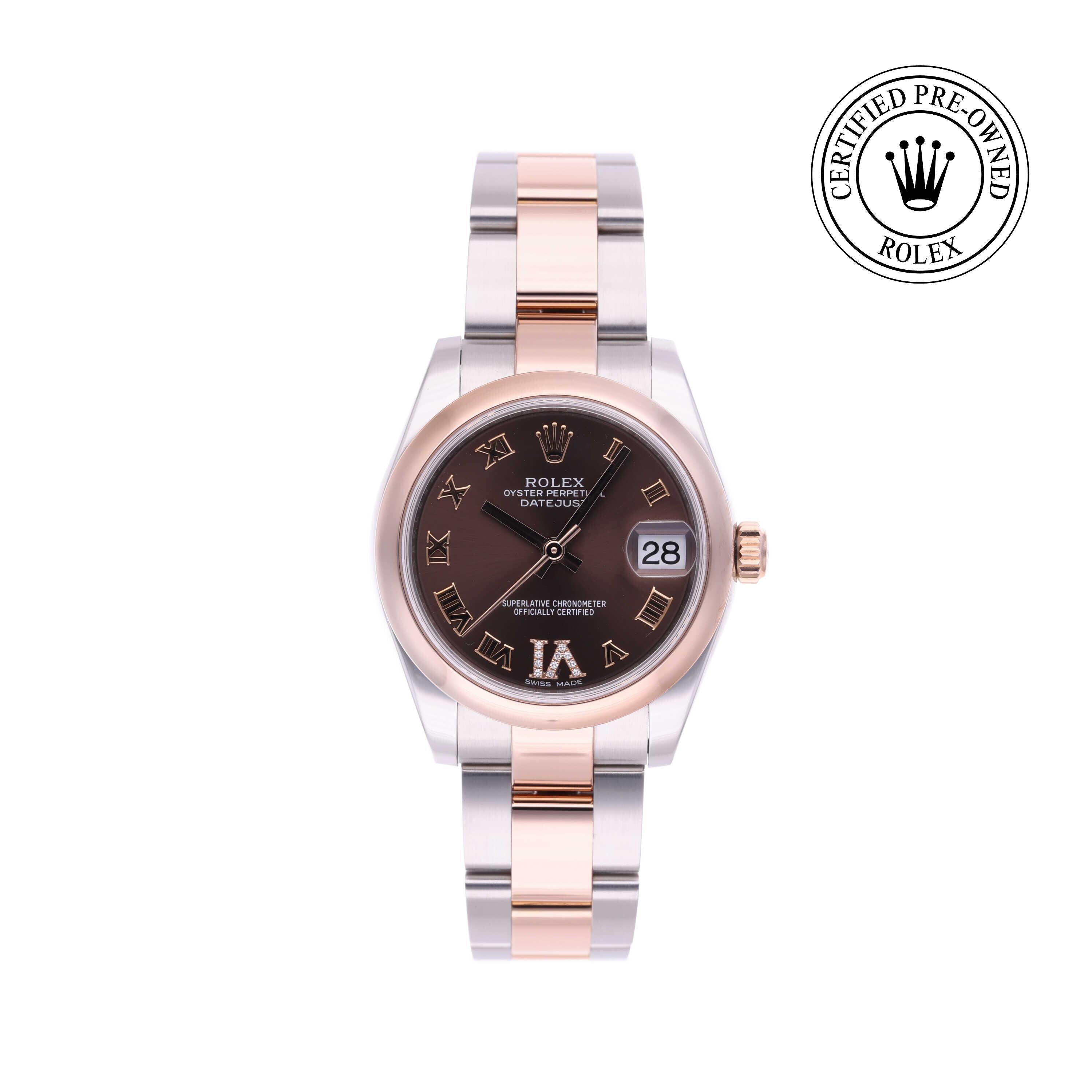 Rolex Certified Pre-owned Lady Datejust M178241-0074 front on white background