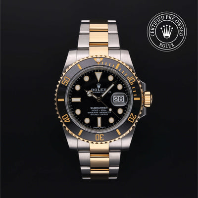 Rolex Certified Pre-owned Submariner M116613LN-0001 front on black background