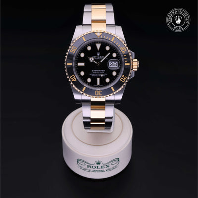 Rolex Certified Pre-owned Submariner M116613LN-0001 front on black background