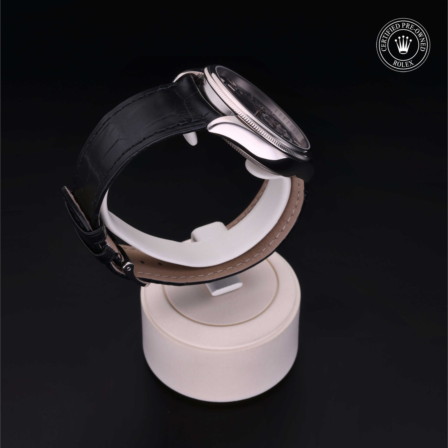 Rolex Certified Pre-owned Cellini M50529-0005 front on black background