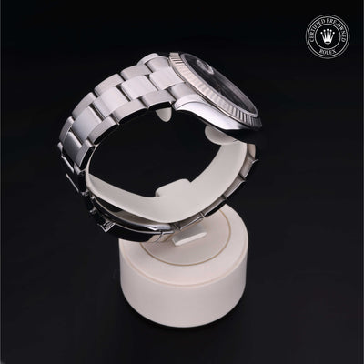 Rolex Certified Pre-owned Datejust M116334-0002 front on black background