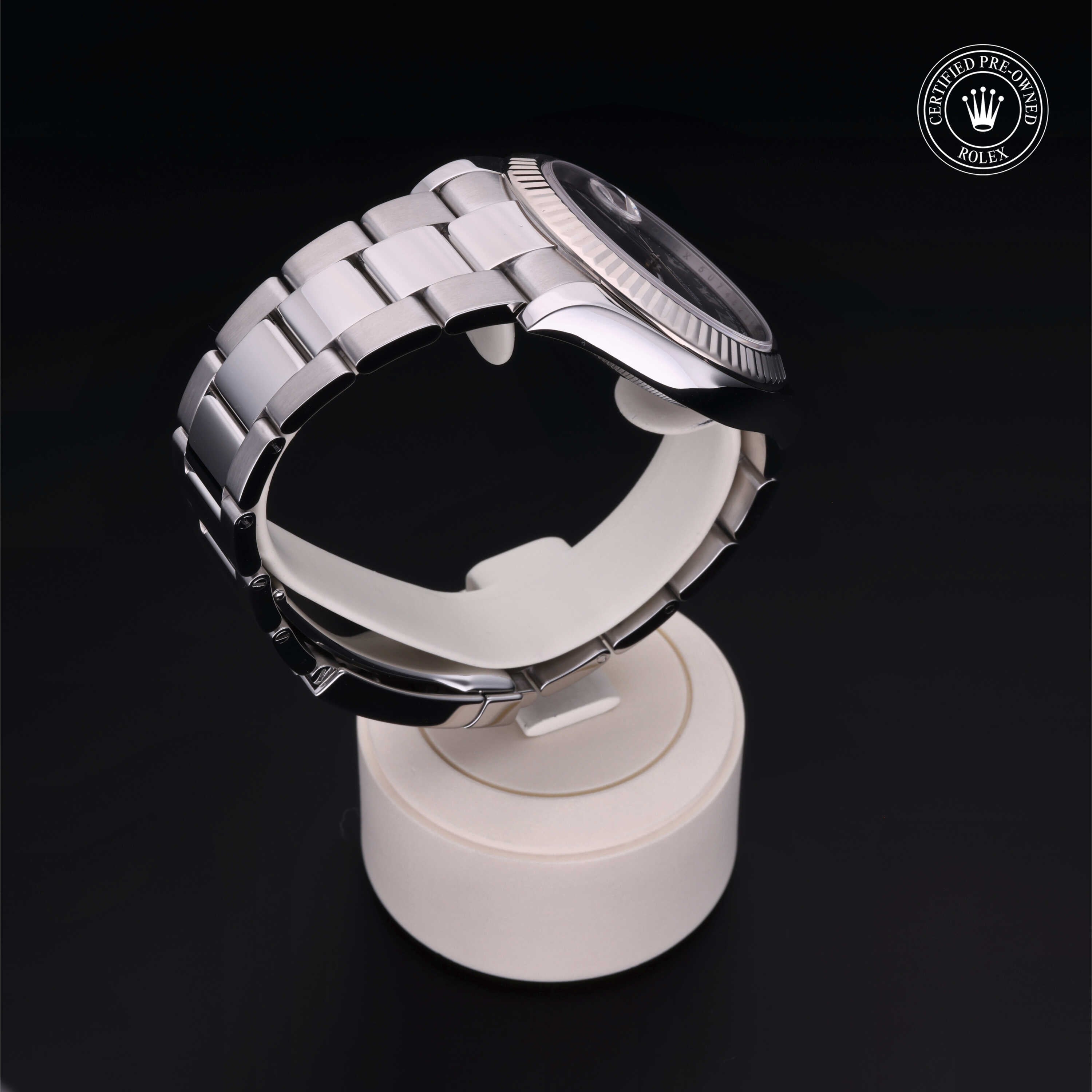 Rolex Certified Pre-owned Datejust M116334-0002 front on black background