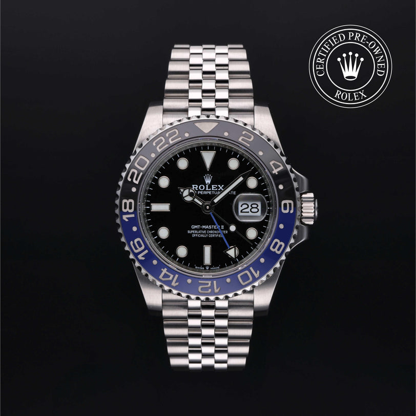 Rolex CPO GMT M126710BLNR front on white background