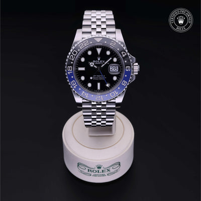 Rolex CPO GMT M126710BLNR front on white background