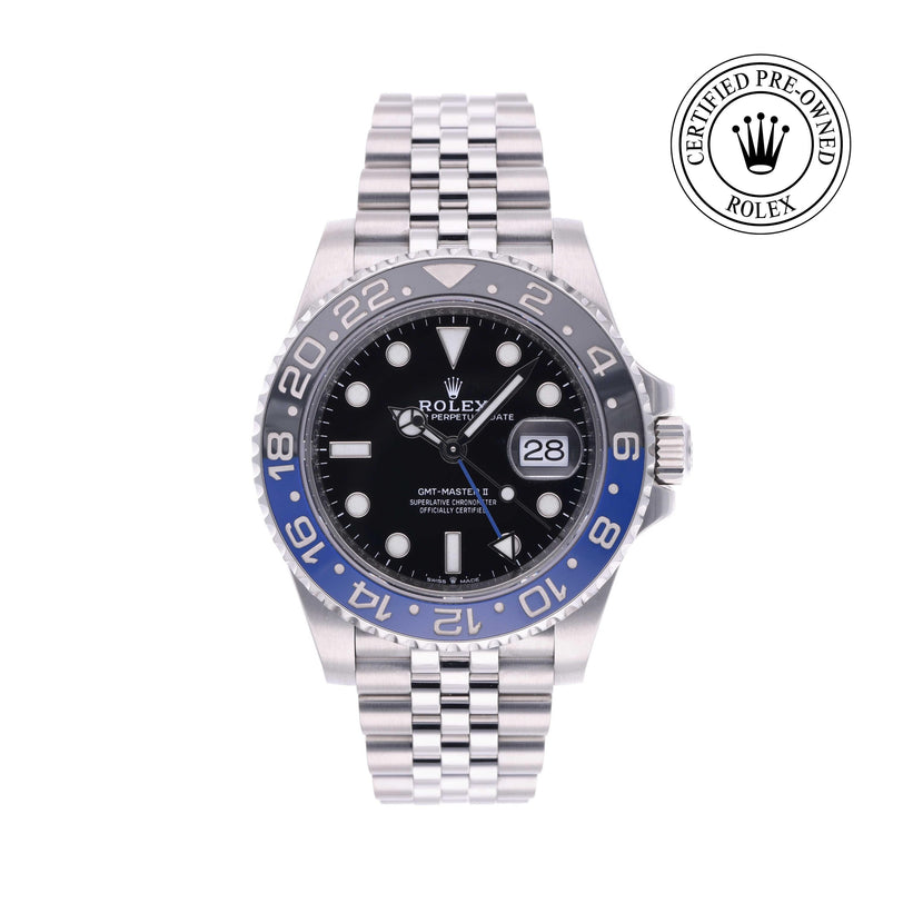 Rolex CPO GMT M126710BLNR front on white background