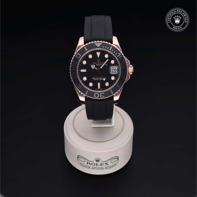 Rolex Certified Pre-owned Yacht-Master M268655-0002 front on black background