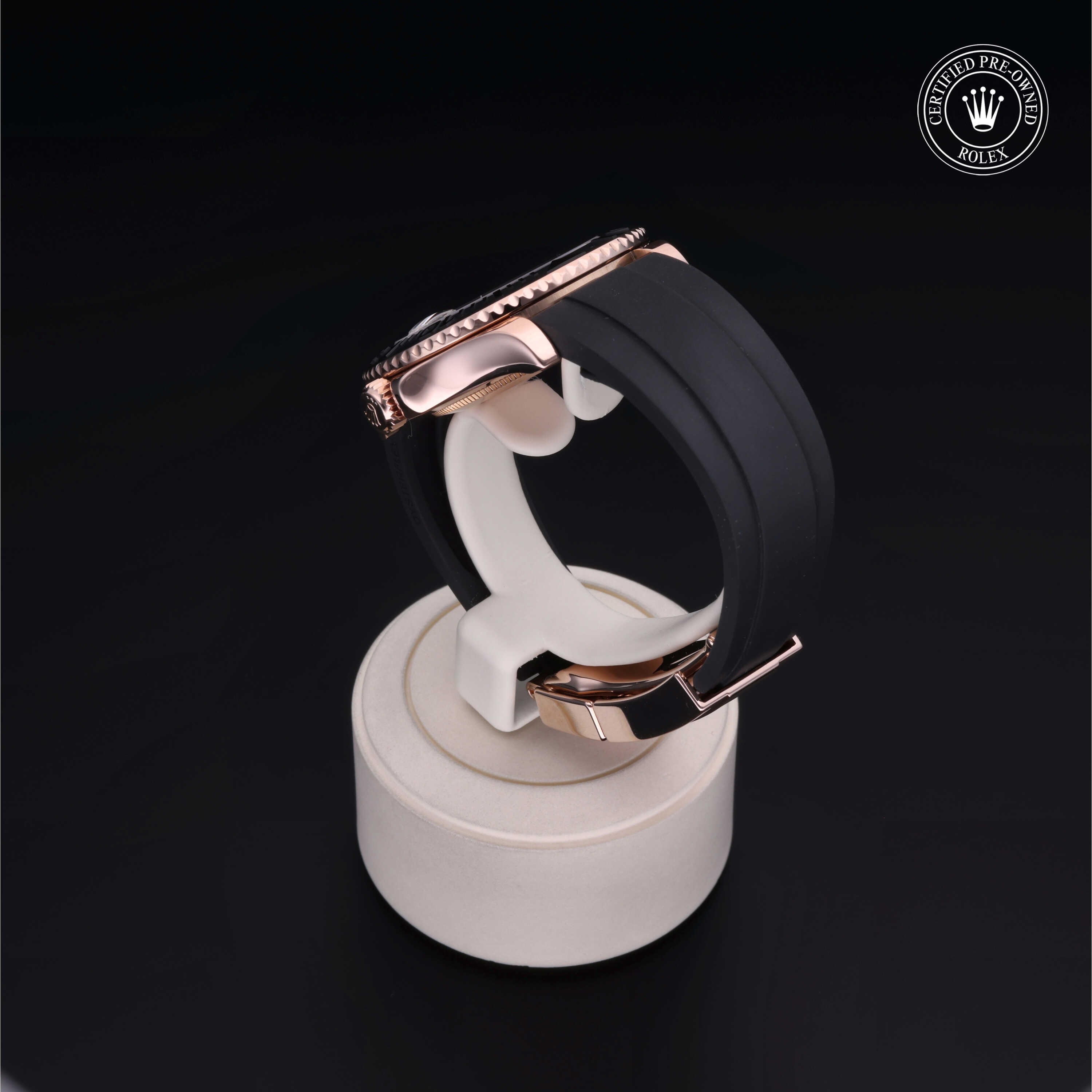 Rolex Certified Pre-owned Yacht-Master M268655-0002 front on black background