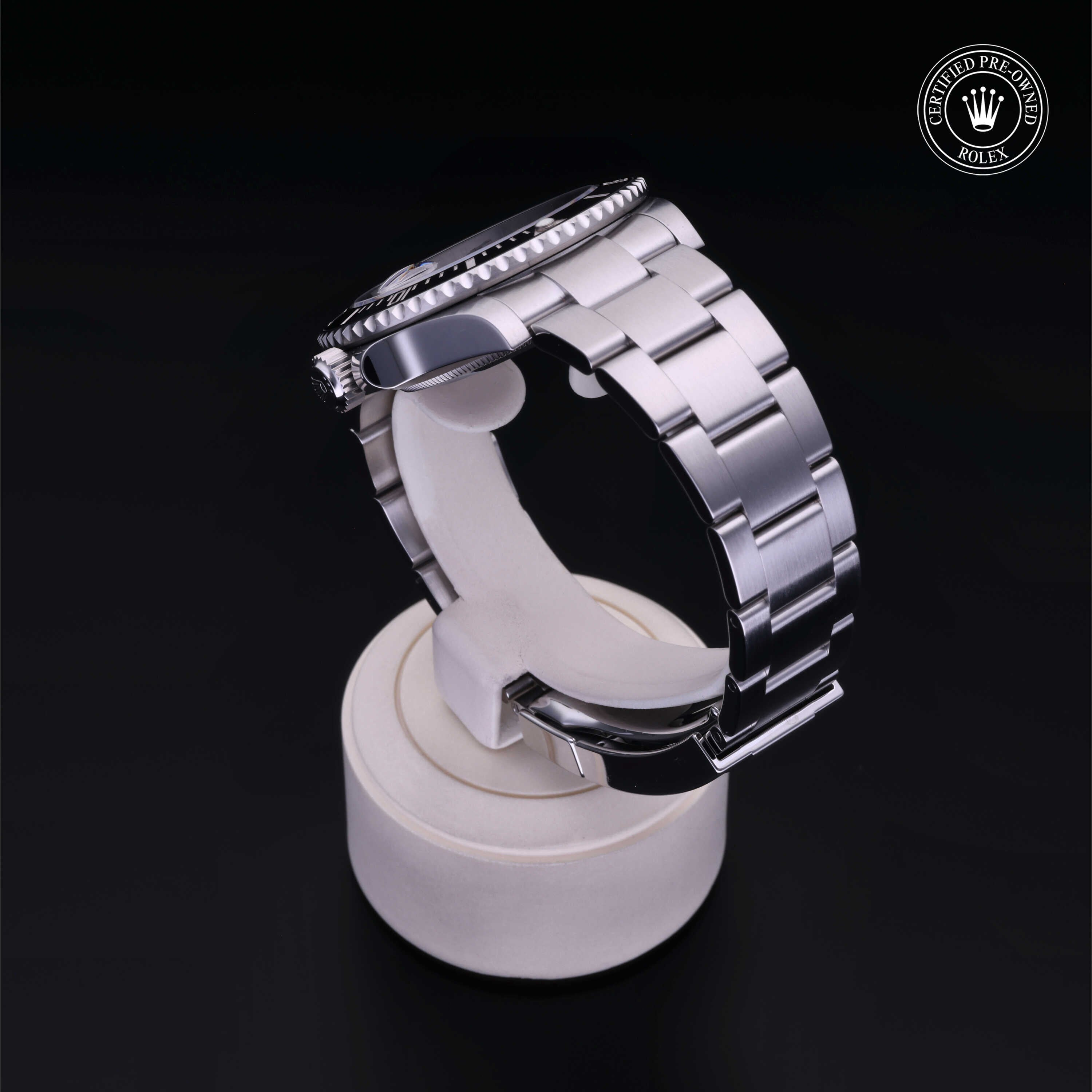 Rolex Certified Pre-owned Submariner M126610LN-0001 front on black background