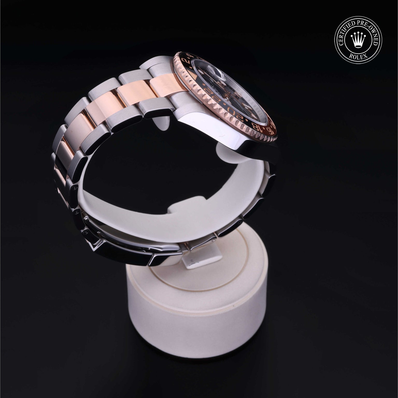 Rolex Certified Pre-owned GMT M126711CHNR-0002 front on black background