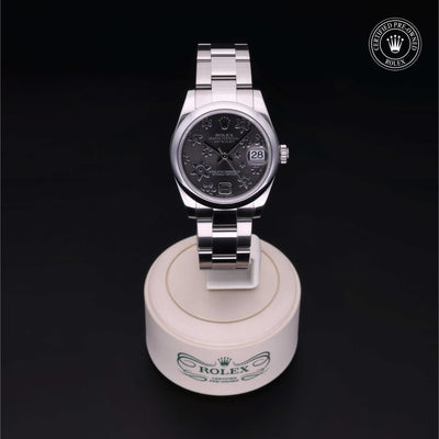 Rolex Certified Pre-owned Lady Datejust M178240-0040 front on black background