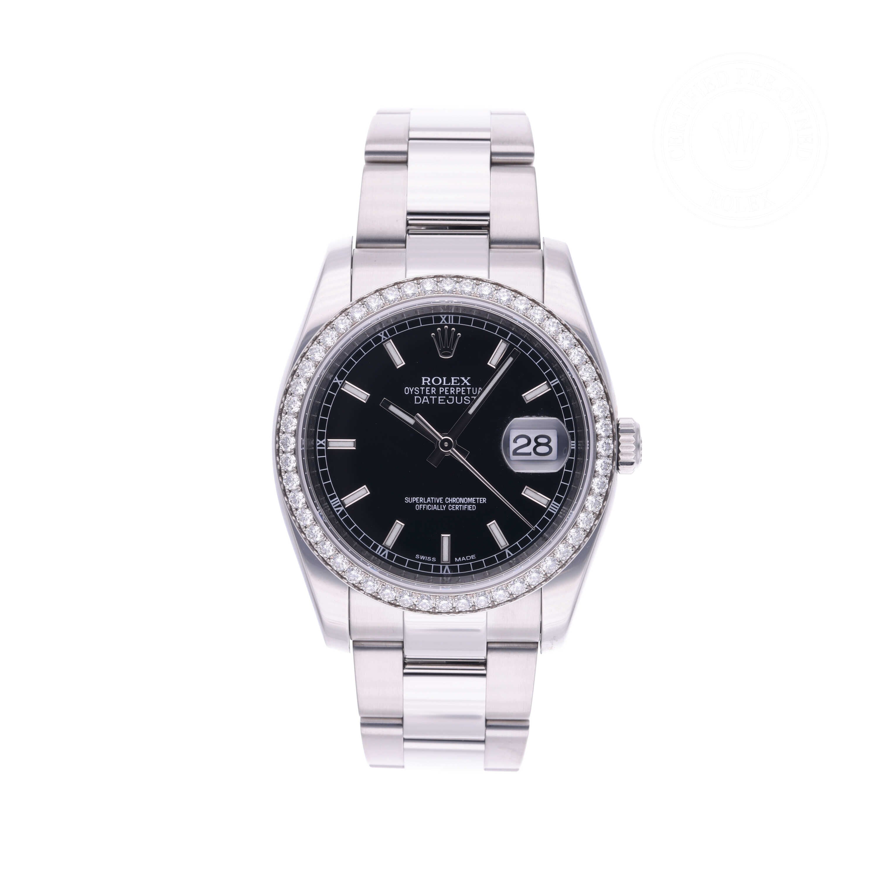 Rolex Certified Pre-owned Datejust M116244-0007 front on white background