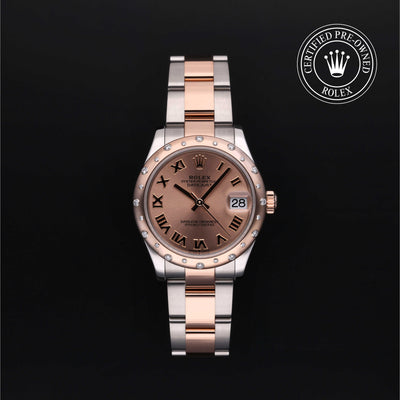 Rolex Certified Pre-owned Lady Datejust M278341RBR-0005 front on black background